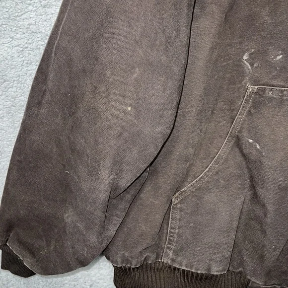 VTG Carhartt J130 Sandstone Active Jacket 2XL XXL Brown Quilted Lining Distress - Picture 12 of 13